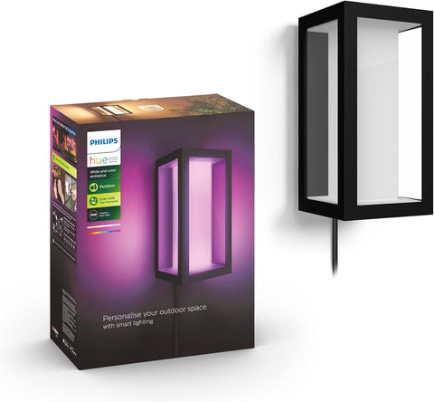 Philips Hue Impress Outdoor LED Wandleuchte, 8W, 1180km, 4000K, schwarz