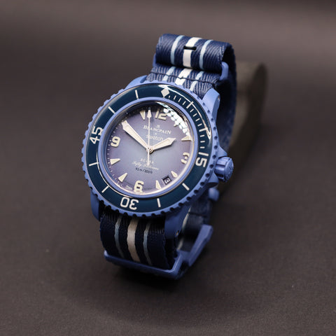 Swatch x Blancpain Atlantic Ocean Automatikuhr Bioceramic Scuba Fifty Fathoms-Kollektion