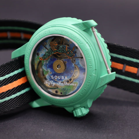 Swatch x Blancpain Indian Ocean Automatikuhr Bioceramic Scuba Fifty Fathoms-Kollektion