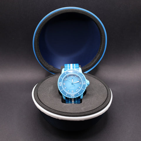 Swatch x Blancpain Blue Lagoon Automatikuhr Bioceramic Scuba Fifty Fathoms-Kollektion