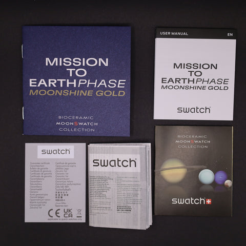 Chronograph Swatch x Omega MoonSwatch Mission to Earthphase Moonshine Gold Popcorn