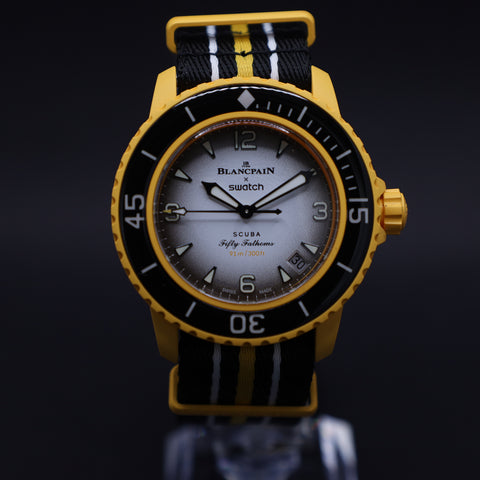 Swatch x Blancpain Pacific Ocean Automatikuhr Bioceramic Scuba Fifty Fathoms-Kollektion