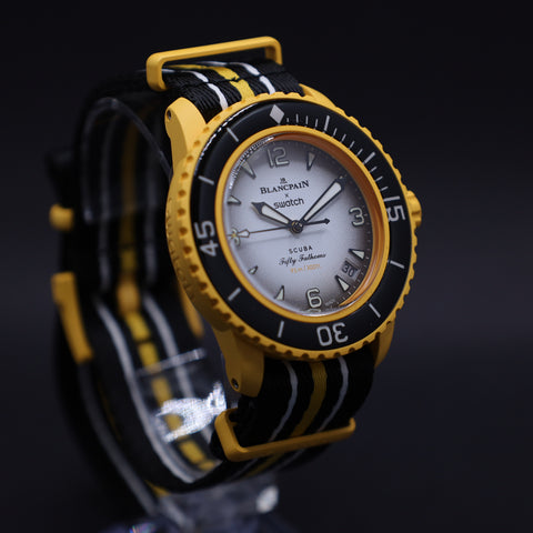 Swatch x Blancpain Pacific Ocean Automatikuhr Bioceramic Scuba Fifty Fathoms-Kollektion
