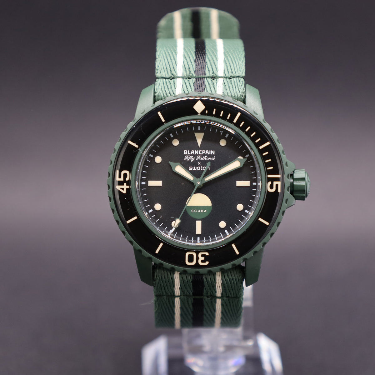 Swatch x Blancpain Green Abyss Automatikuhr Bioceramic Scuba Fifty Fathoms-Kollektion