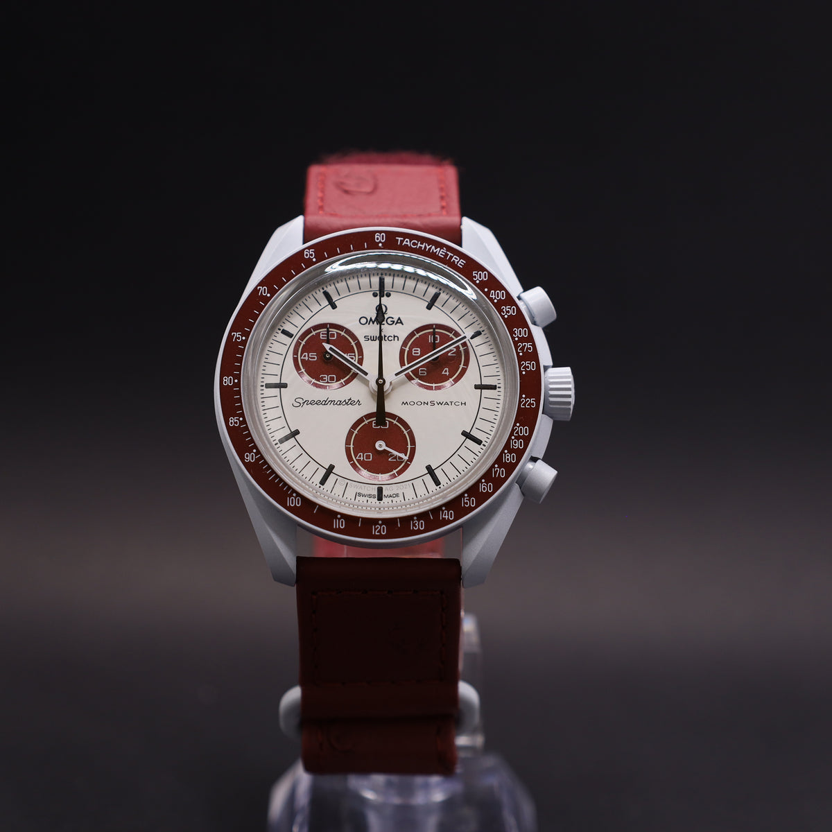 OMEGA x Swatch MoonSwatch Mission to Pluto Straußenleder SO33M101C