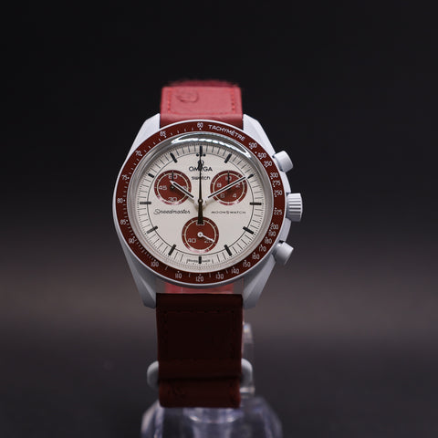 OMEGA x Swatch MoonSwatch Mission to Pluto Straußenleder SO33M101C