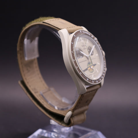 OMEGA x Swatch MoonSwatch Mission to Saturn Straußenleder SO33T100C