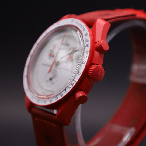 OMEGA x Swatch MoonSwatch Mission to Mars Straußenleder SO33R100C