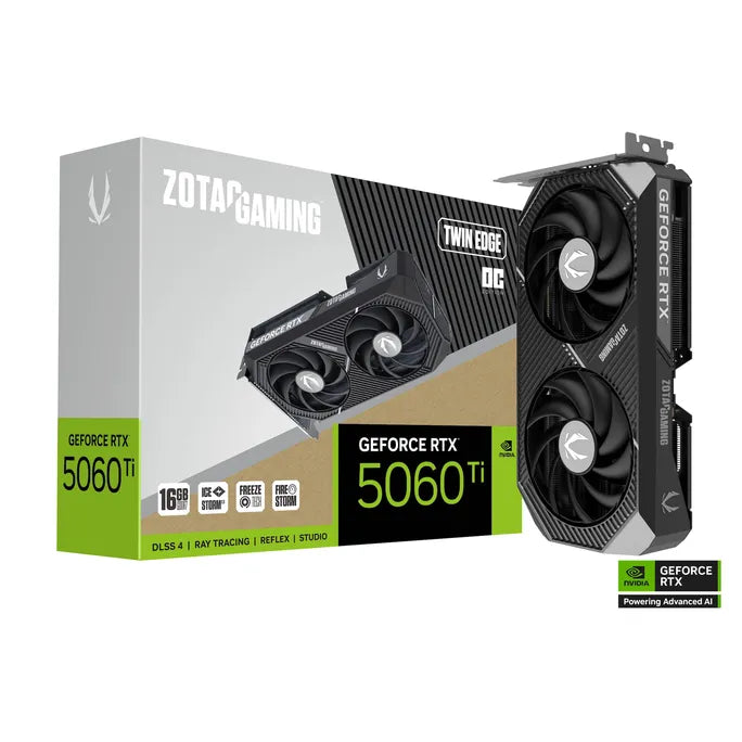 ZOTAC GAMING GeForce RTX 5060 Ti Twin Edge OC 16GB GDDR7 Grafikkarte 3x DP, 1x HDMI