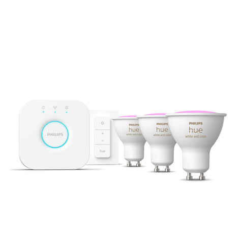 Philips Hue Starter Set White & Col. Amb. GU10 3x350lm & Dimmschalter